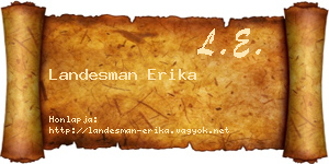Landesman Erika névjegykártya